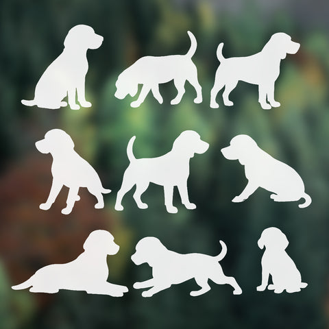 Playful Miniature dog Sticker Set - Set of 9 Tiny Beagle Decals for Car Mirrors, Laptops, Windows | Adorable Small Puppy Stickers (Copy)