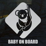 Baby On Board Sign - Koala Bear on Board Bright Warning Sign Vinyl Sticker for Car Trucks Vehicle Decal Sticker Window Décor