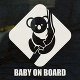 Baby On Board Sign - Koala Bear on Board Bright Warning Sign Vinyl Sticker for Car Trucks Vehicle Decal Sticker Window Décor