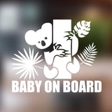 Baby On Board Sign - Koala Bear on Board Safety Warning Sign Vinyl Sticker for Car Trucks Vehicle Decal Sticker Window Décor
