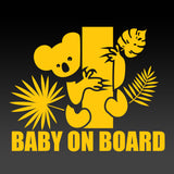 Baby On Board Sign - Koala Bear on Board Bright Warning Sign Vinyl Sticker for Car Trucks Vehicle Decal Sticker Window Décor