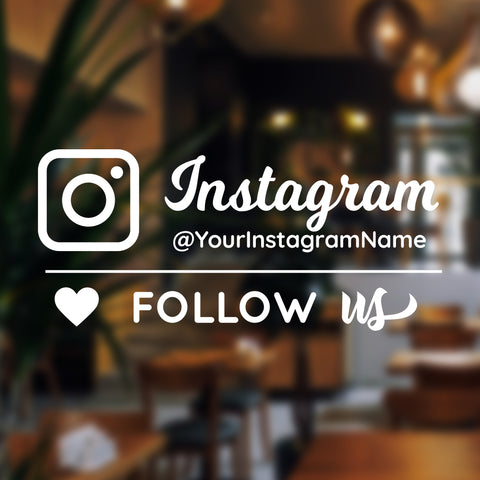 Custom Instagram Handle Decal – Personalized Social Media Username Stickers, Vinyl “Follow Us” Window Sign, Business Promotion Decals for Shops, Cars & Salons