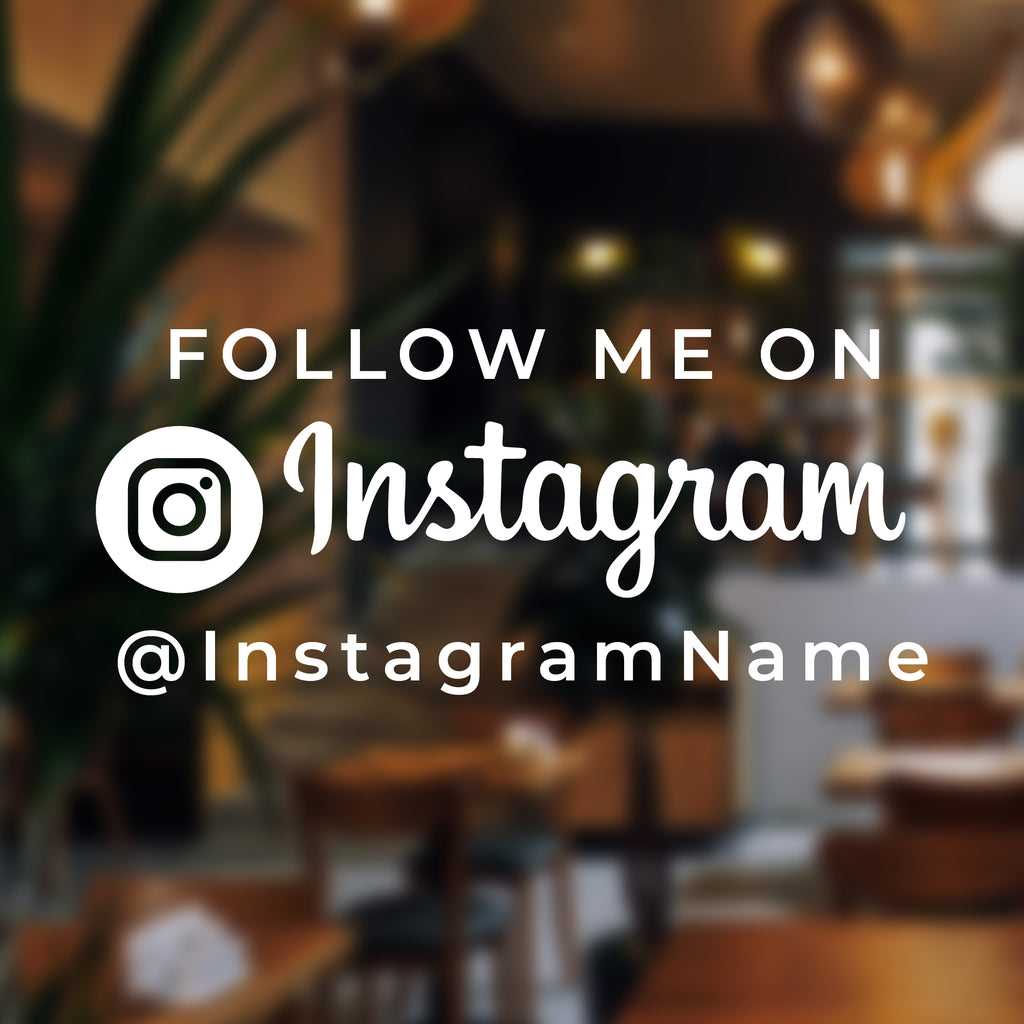 Follow Me on Instagram Sign | Custom Instagram Handle Display | Social Media Username Sign | Printable & Digital Marketing Sign for Shops & Cafes