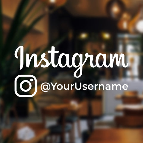 Custom Instagram Handle Sign | Printable & Digital Social Media Display | Follow Us on Instagram Business Sign for Shops, Cafes & Salons
