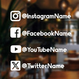 Personalized Social Media Handle Decals - Custom Username Vinyl Stickers for Car Windows - Instagram, Facebook, Twitter, YouTube
