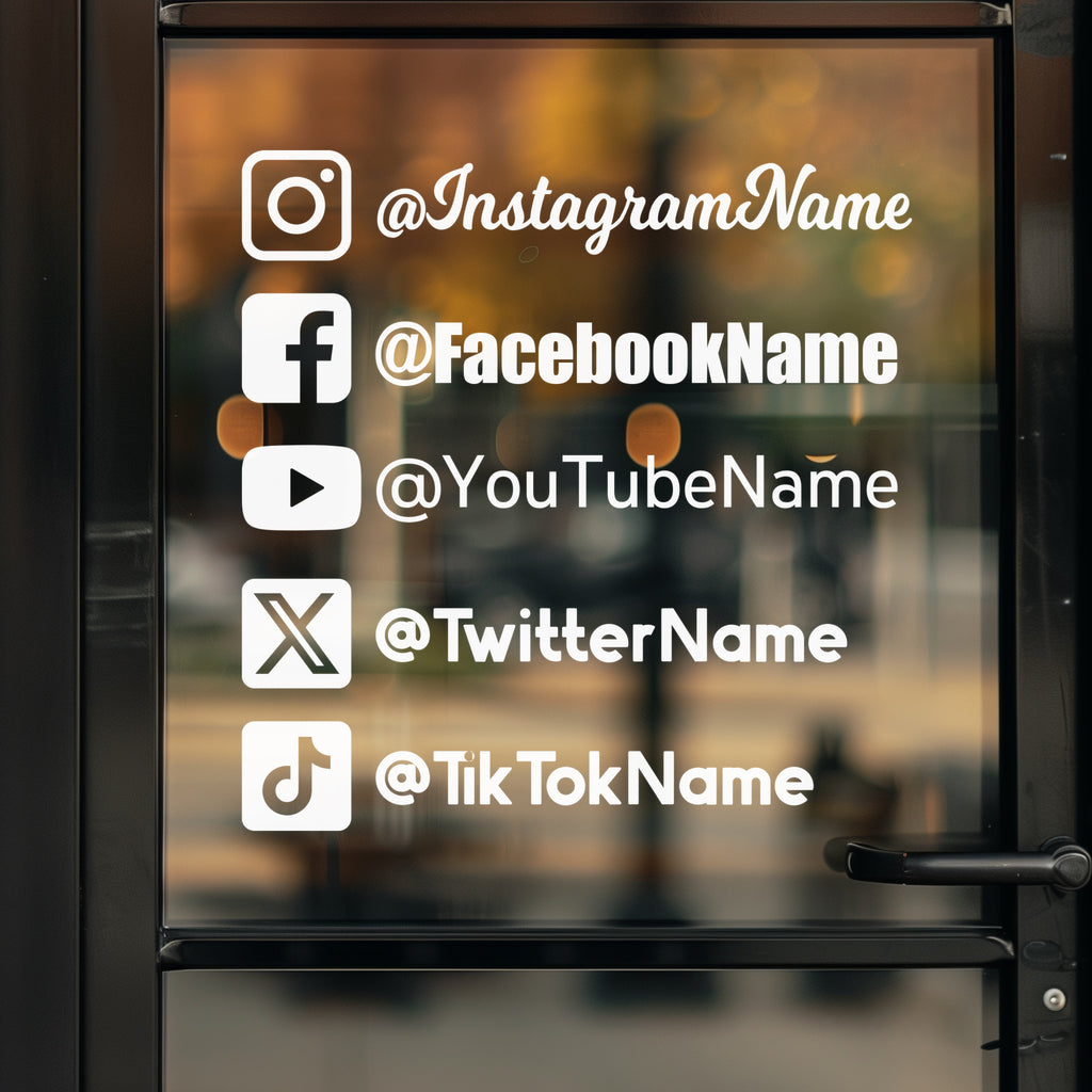 Personalized Social Media Handle Decals - Custom Username Vinyl Stickers for Car Windows - Instagram, Facebook, Twitter, YouTube