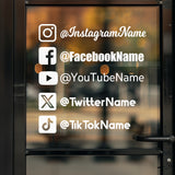 Personalized Social Media Handle Decals - Custom Username Vinyl Stickers for Car Windows - Instagram, Facebook, Twitter, YouTube
