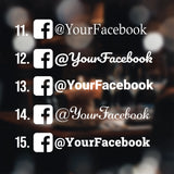 Custom Facebook Handle Car Window Vinyl Decal - Social Media Sticker, Facebook username, Facebook decals for Vehicle Windows, Car decals