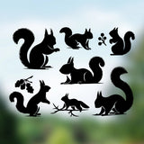 Cute Miniature Squirrel Stickers - Set of 8 Tiny Squirrel Decals for Car Mirrors, Laptops, and Windows, Adorable Small Squirrel Sticker