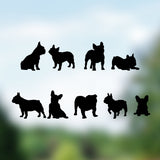 Playful Miniature dog Stickers - Set of 9 Tiny French Bulldog Decals for Car Mirrors, Laptops, Windows | Adorable Small Puppy Stickers