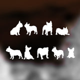 Playful Miniature dog Stickers - Set of 9 Tiny French Bulldog Decals for Car Mirrors, Laptops, Windows | Adorable Small Puppy Stickers