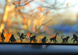 Playful Miniature Monkey Stickers - Set of 8 Tiny Monkey Decals for Car Mirrors, Laptops, and Windows | Small Monkey Sticker Collection
