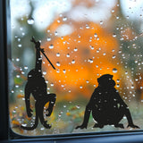 Playful Miniature Monkey Stickers - Set of 8 Tiny Monkey Decals for Car Mirrors, Laptops, and Windows | Small Monkey Sticker Collection