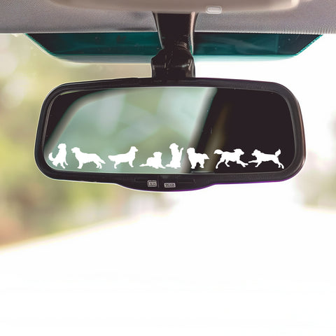Playful Miniature Dog Stickers - Set of 8 Tiny Dog Decals for Car Mirrors, Laptops, Windows | Adorable Small Golden Retriever Sticker Set