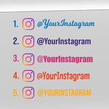 Custom Instagram Handle Decal with Vibrant Logo – Personalized Instagram Sticker for Business, Storefront, Car Window, Laptop Made in Canada