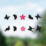 Playful Miniature Butterfly & Flower Car Decals – Cute Vinyl Sticker Set for Rear Window, Car Body, Laptop, or Windows (Set of 10)