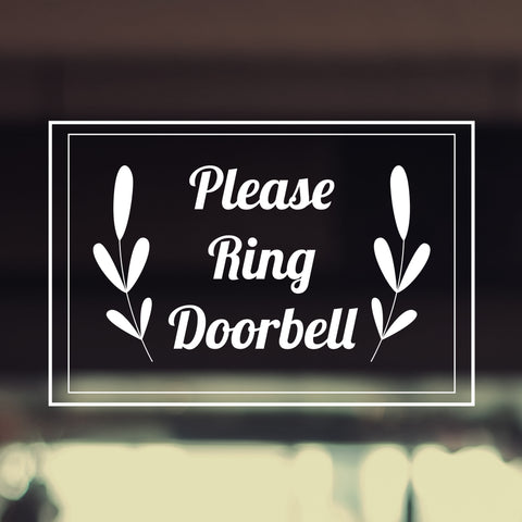 Custom Please Ring the Bell Decal Sticker Window Wall White Decal, Business Signs Sticker, Store Window Decal, Ring Bell Sign Doorbell Decal