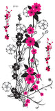 Supperb® Temporary Tattoos - Hot Pink Plum Flowers