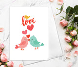 Supperb Fine Art Greeting Card - Valentine's Day Card Love Birds Card for Couple Engagement Wedding