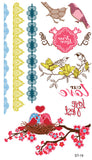 Supperb® Temporary Tattoos Love Birds Lace Spring Jewelry Tattoo Body Art Tattoos