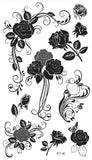 Supperb® Temporary Tattoos - Tribal Black Roses Temporary Tattoo