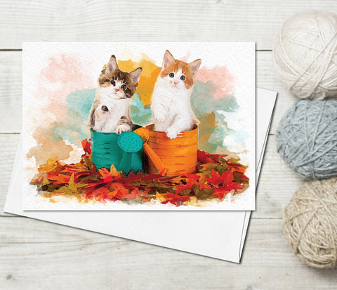 Cat Kitty Funny Greeting Cards w/ Envelopes Watercolour Card Cat Lover Cards Thank You Cards Fine Art Cute Cat Birthday Card