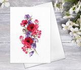 Supperb Fine Art Greeting Card - Floral Fine Art Folded Note Cards with Envelopes Floral Blank WatercolourCard Flower Greeting Cards