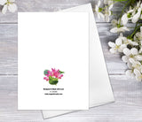 Floral Flower Lotus leaf bouquet Watercolour Card Flower Greeting Cards Lotus Anniversary Mother's day Valentines Day Blank Greeting Card