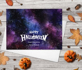 Happy Halloween Greeting Card Set of 4 - Starry Night Sky Scary Pumpkins Spooky Castle Bats Full Moon Cards Halloween card Halloween Gifts
